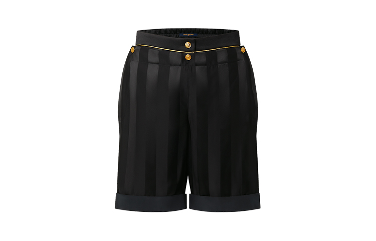 (Women) LOUIS VUITTON FW22  High-Waisted Striped Cotton Shorts Black 1AA8SB