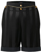 (Women) LOUIS VUITTON FW22 High-Waisted Striped Cotton Shorts Black 1AA8SB (Women) LOUIS VUITTON FW22 High-Waisted Striped Cotton Shorts Black 1AA8SB