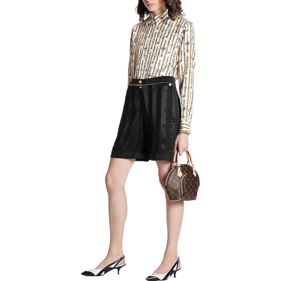 Lookbook (W) 路易威登 FW22 高腰條紋純棉短褲 黑色 1AA8SB