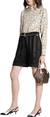 (W) 路易威登 FW22 高腰條紋純棉短褲 黑色 1AA8SB Lookbook (W) 路易威登 FW22 高腰條紋純棉短褲 黑色 1AA8SB