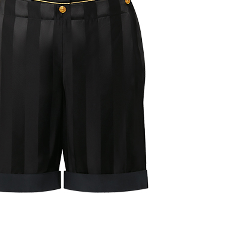 Details for (W) 路易威登 FW22 高腰條紋純棉短褲 黑色 1AA8SB