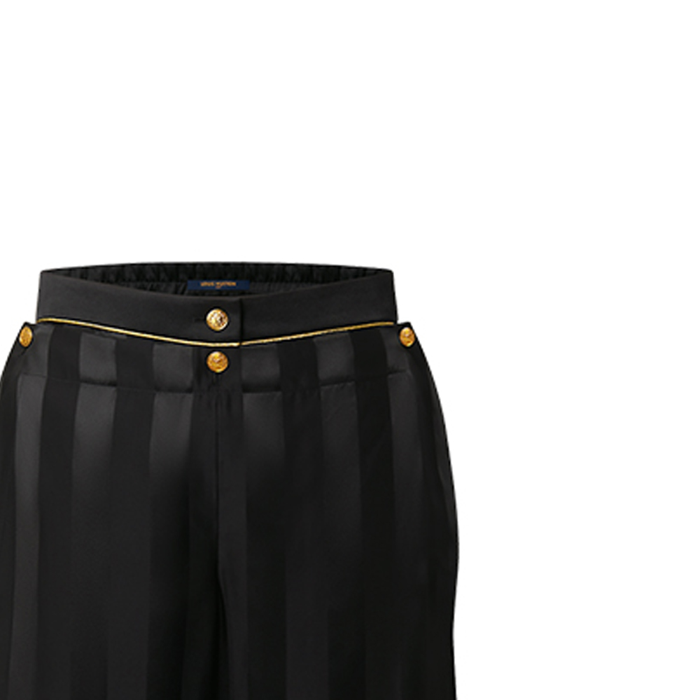 Sizing (W) 路易威登 FW22 高腰條紋純棉短褲 黑色 1AA8SB