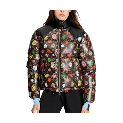 (Women) LOUIS VUITTON FW22 Logo Print Puffer Jacket Brown 1A9AIQ