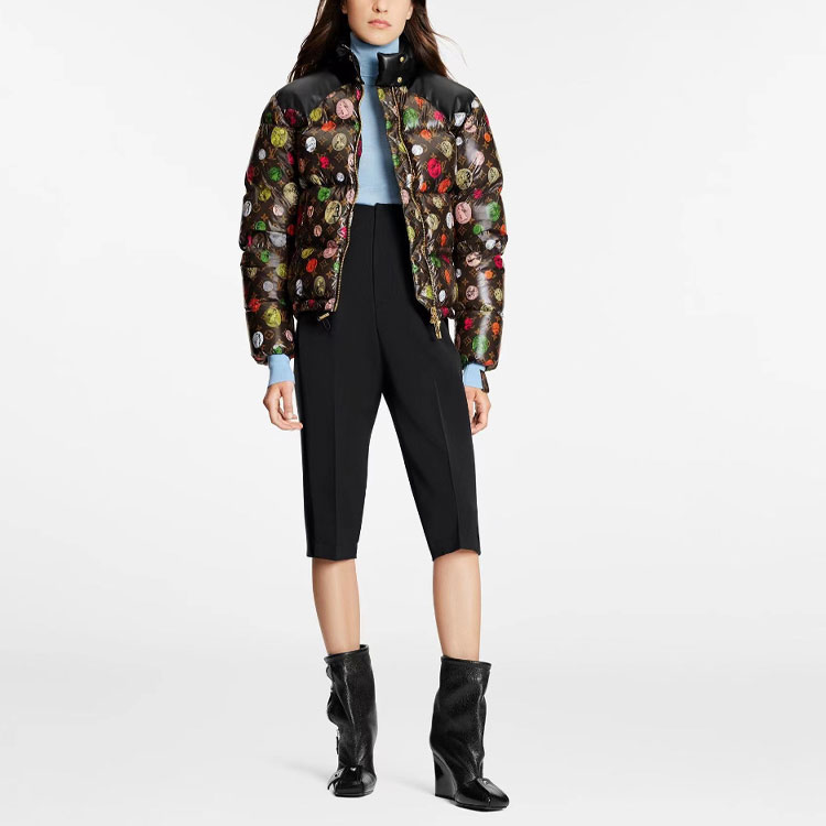 Purchase (W) 루이비통 FW22 로고 프린트 퍼퍼 재킷 브라운 1A9AIQ