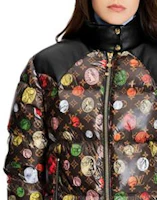 Sizing (Women) LOUIS VUITTON FW22 Logo Print Puffer Jacket Brown 1A9AIQ