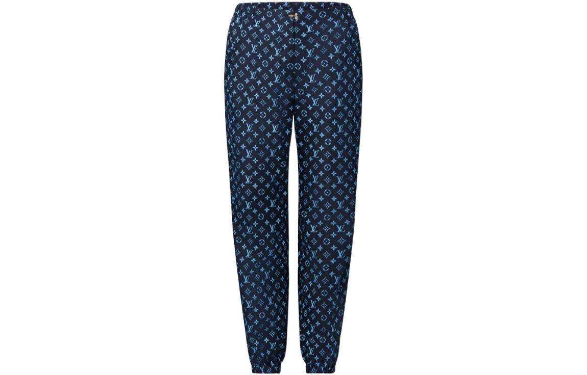 (Women) LOUIS VUITTON FW22  Navy Logo Knit Joggers with Elastic Waist. 1AAABU