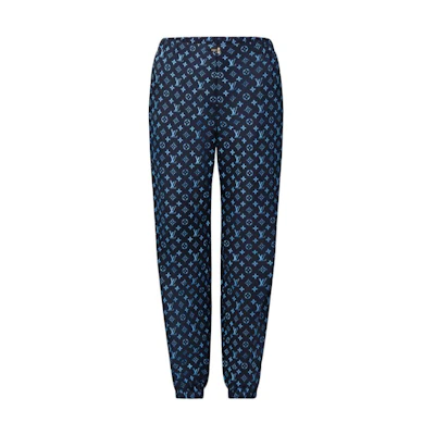(Women) LOUIS VUITTON FW22 Navy Logo Knit Joggers with Elastic Waist. 1AAABU