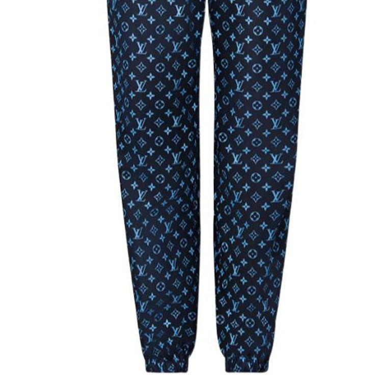 Sizing (W) 路易威登 FW22 海軍藍Logo針織運動褲 彈性腰設計 1AAABU