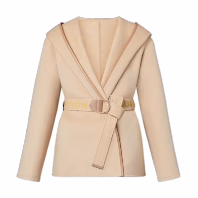 (Women) LOUIS VUITTON FW22 Yellow Hooded Long Sleeve Short Coat. 1AA8Q6