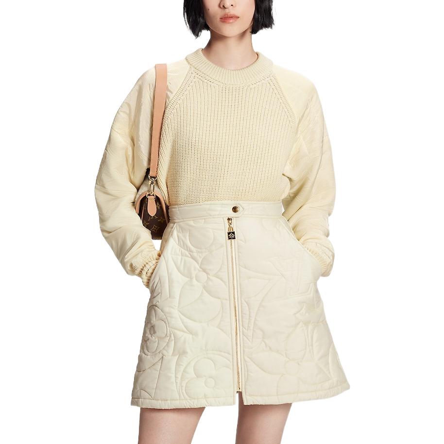 Purchase (W) 路易威登 FW22 女款米色迷你拉鍊細節休閒短裙 1AAKEE