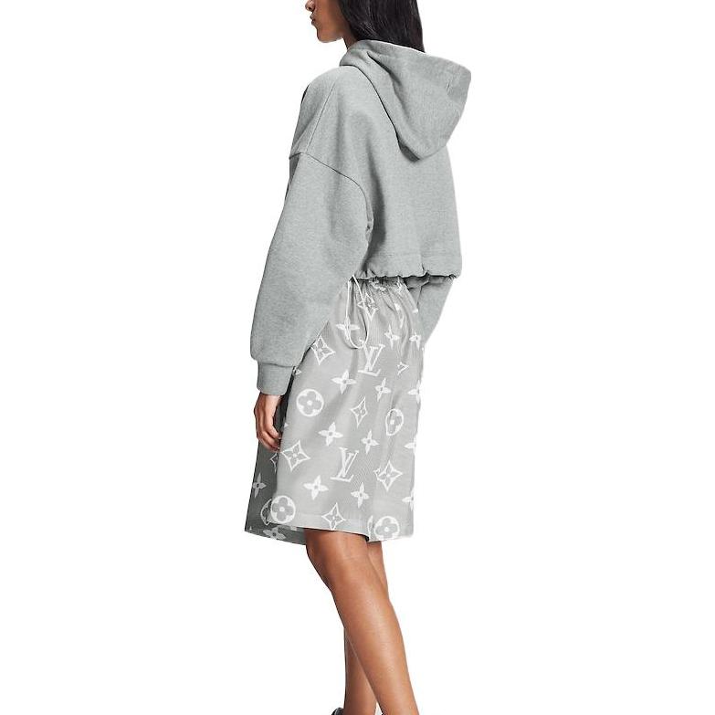 (Women) LOUIS VUITTON FW22 Flight Mode Logo Print Drawstring Hoodie Grey . 1AAOLX 圖 4