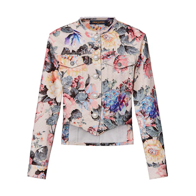 (Women) LOUIS VUITTON FW22 Floral Print Pink Long Sleeve Jacket for Women 1AAMA9