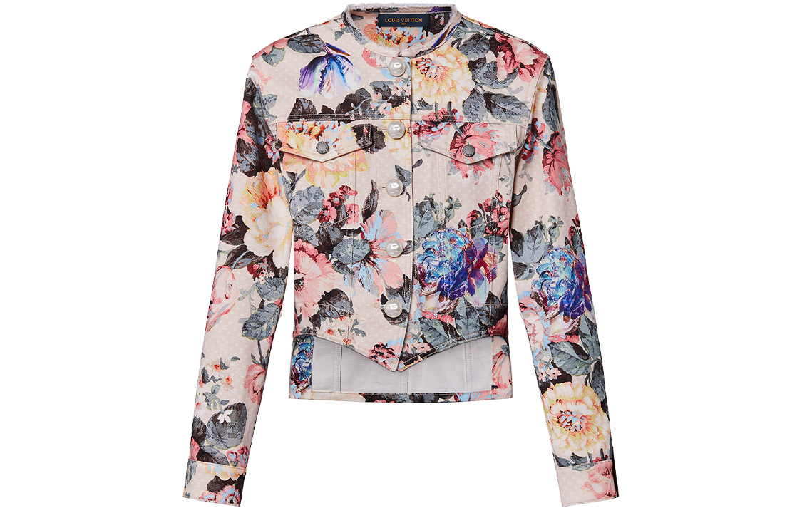 (Women) LOUIS VUITTON FW22 Floral Print Pink Long Sleeve Jacket for Women 1AAMA9 圖 2
