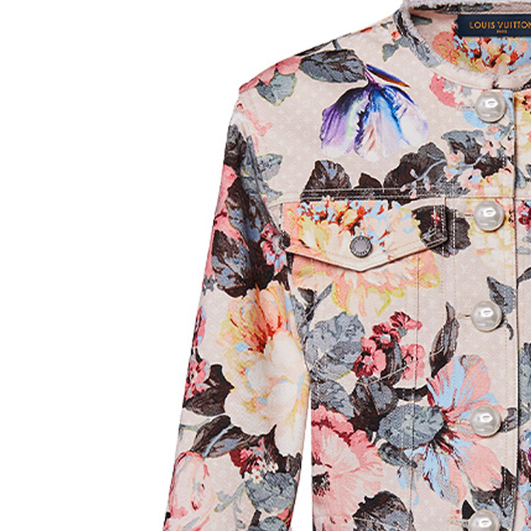 (Women) LOUIS VUITTON FW22 Floral Print Pink Long Sleeve Jacket for Women 1AAMA9 圖 5