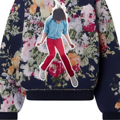 (W) 루이비통 FW22 플로랄 프린트 울 크루넥 스웨터 블루 1AAMCM Details for (W) 루이비통 FW22 플로랄 프린트 울 크루넥 스웨터 블루 1AAMCM