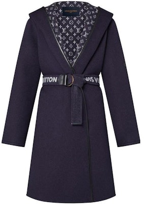 (Women) LOUIS VUITTON FW22 Iconic Reversible Hooded Wrap Coat Women Navy Blue 1AAALP Buy (Women) LOUIS VUITTON FW22 Iconic Reversible Hooded Wrap Coat Women Navy Blue 1AAALP