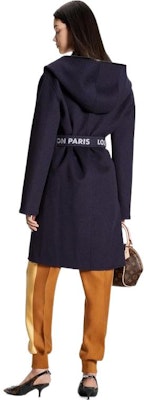 (Women) LOUIS VUITTON FW22 Iconic Reversible Hooded Wrap Coat Women Navy Blue 1AAALP Shop (Women) LOUIS VUITTON FW22 Iconic Reversible Hooded Wrap Coat Women Navy Blue 1AAALP