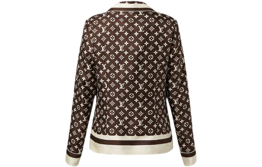 (Women) LOUIS VUITTON FW22 Logo Brown Long Sleeve Pajama-Style Shirt Women’s 1AALGV 圖 3