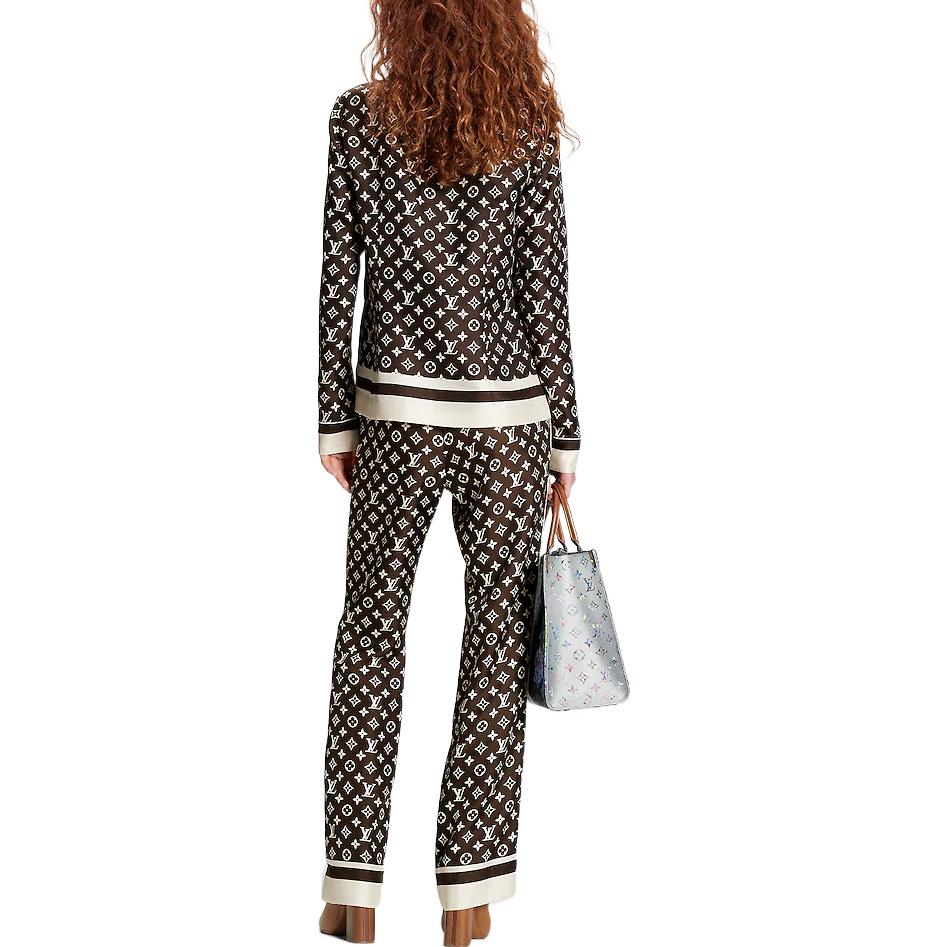 (Women) LOUIS VUITTON FW22 Logo Brown Long Sleeve Pajama-Style Shirt Women’s 1AALGV 圖 5