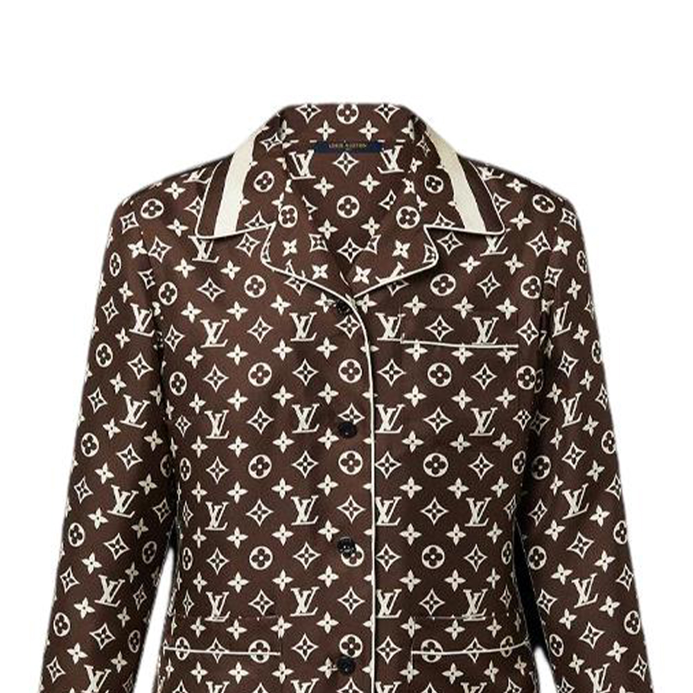 (Women) LOUIS VUITTON FW22 Logo Brown Long Sleeve Pajama-Style Shirt Women’s 1AALGV 圖 6