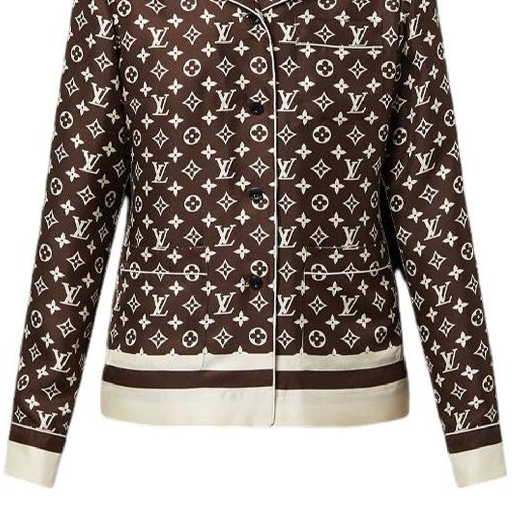 (Women) LOUIS VUITTON FW22 Logo Brown Long Sleeve Pajama-Style Shirt Women’s 1AALGV 圖 7
