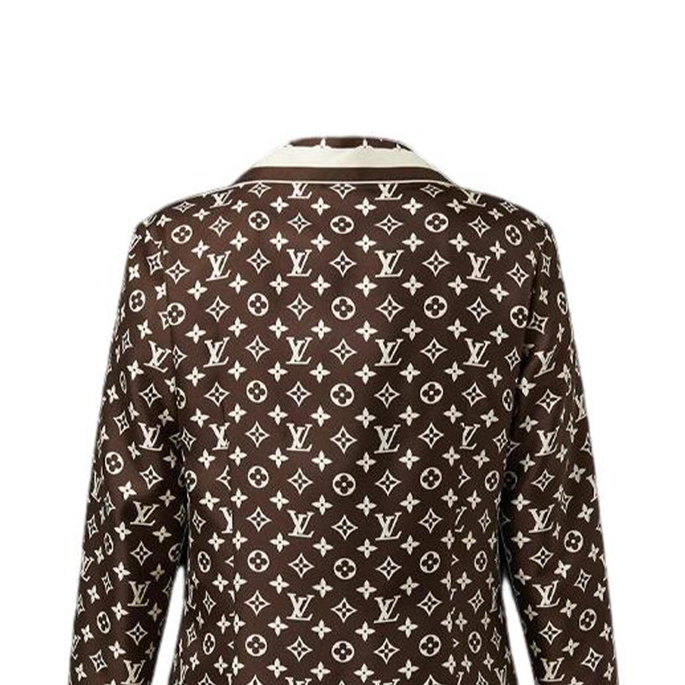 (Women) LOUIS VUITTON FW22 Logo Brown Long Sleeve Pajama-Style Shirt Women’s 1AALGV 圖 8