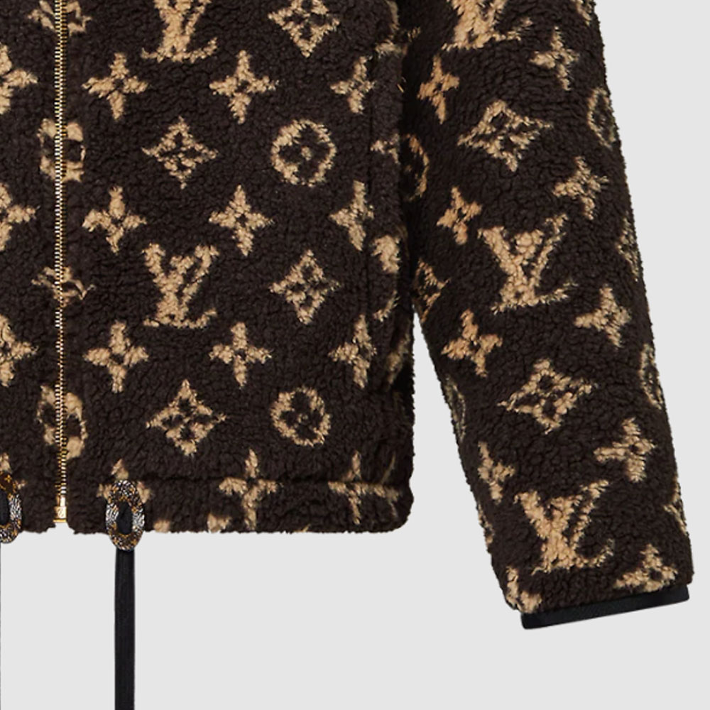 (Women) LOUIS VUITTON FW22 Logo Print Cropped Hooded Jacket Women’s Brown. 1AAKAV 圖 7