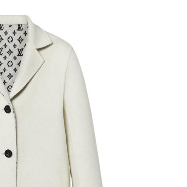 Purchase (Women) LOUIS VUITTON FW22 Monogram Jacquard Reversible Coat  Off-White 1AAK67