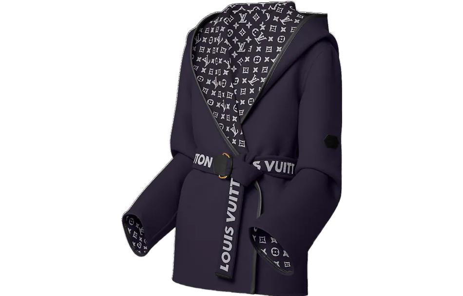 (Women) LOUIS VUITTON FW22 Wrap Waist Short Coat Women’s Blue 1AA8QF 圖 4