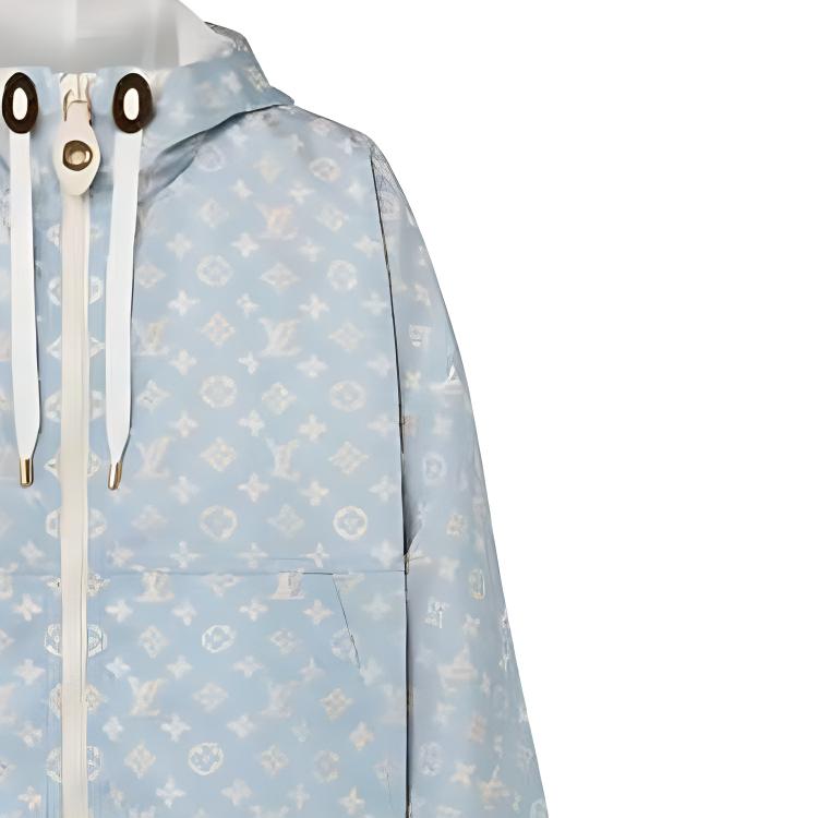 Shop (W) 路易威登 FW23 藍色印花logo連帽外套 1ABWCD