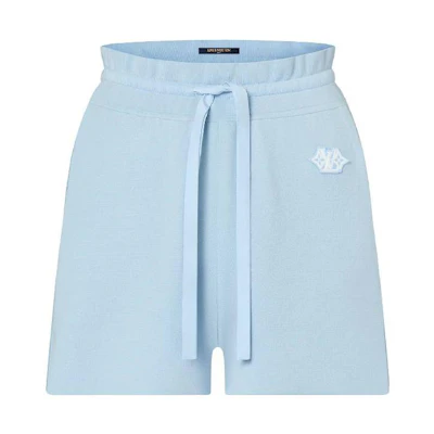 (Women) LOUIS VUITTON FW23 Blue Solid Straight-Leg Casual Shorts 1ABQB7