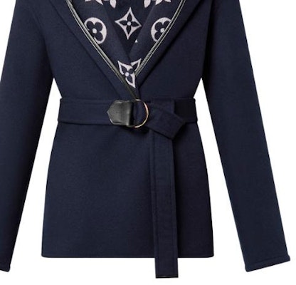 (Women) LOUIS VUITTON FW23 Double-Breasted Belted Hooded Coat Navy Blue. 1ABSIP Sizing (Women) LOUIS VUITTON FW23 Double-Breasted Belted Hooded Coat Navy Blue. 1ABSIP