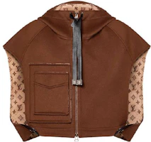 (Women) Louis Vuitton FW23 Reversible Logo Hooded Zip Jacket Brown 1AFCSK (Women) Louis Vuitton FW23 Reversible Logo Hooded Zip Jacket Brown 1AFCSK