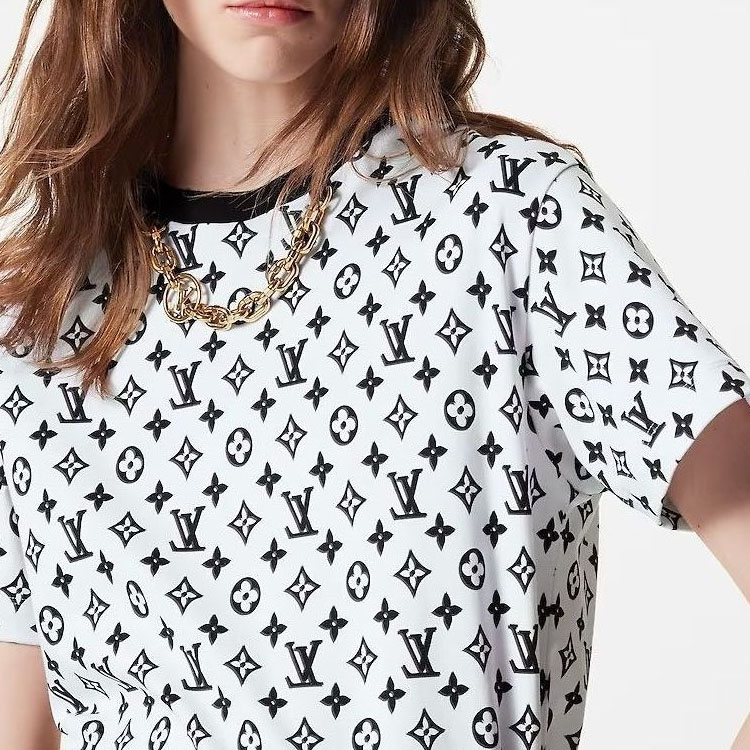 Sizing (W) 路易威登 FW23 白色Logo印花寬鬆T恤 1ABT5O