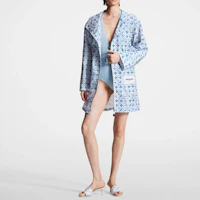 Lookbook (Women) LOUIS VUITTON FW23 Allover Logo Hoodie Jacket Women’s Blue 1ABQ4Q