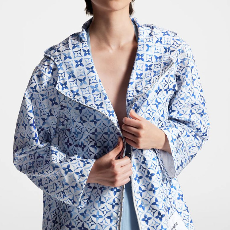 Purchase (Women) LOUIS VUITTON FW23 Allover Logo Hoodie Jacket Women’s Blue 1ABQ4Q