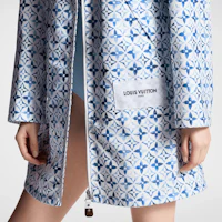 Details for (Women) LOUIS VUITTON FW23 Allover Logo Hoodie Jacket Women’s Blue 1ABQ4Q