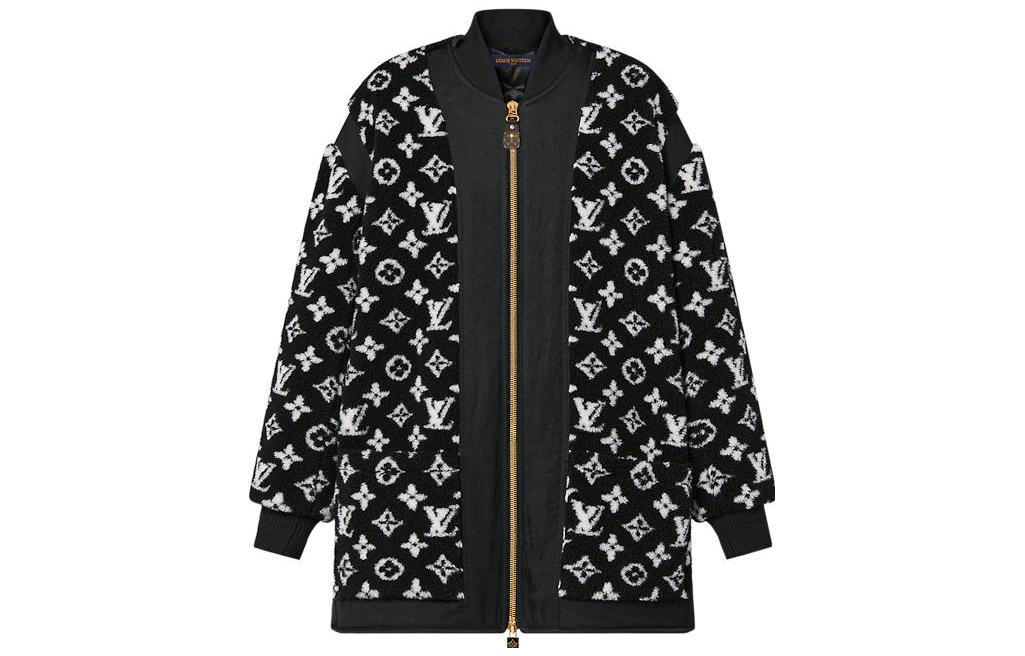 (Women) LOUIS VUITTON FW23 Allover Logo Print Long Sleeve Jacket Black . 1AC0V5