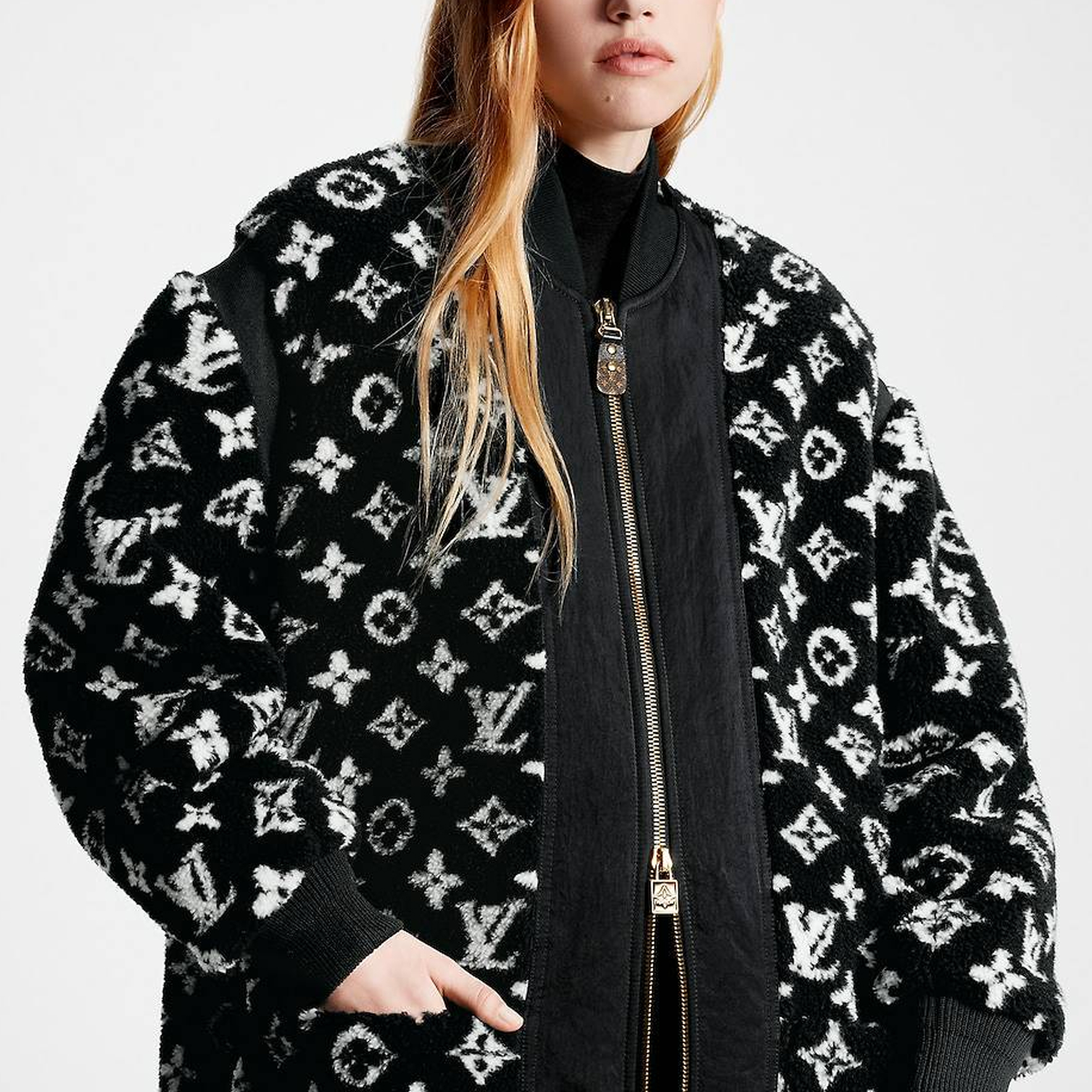 (Women) LOUIS VUITTON FW23 Allover Logo Print Long Sleeve Jacket Black . 1AC0V5 圖 5