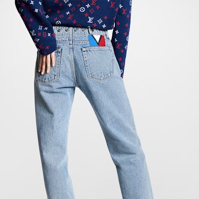 (Women) LOUIS VUITTON FW23 Bleached High-Waist Straight Fit Jeans Women Blue 1AC3TU Purchase (Women) LOUIS VUITTON FW23 Bleached High-Waist Straight Fit Jeans Women Blue 1AC3TU