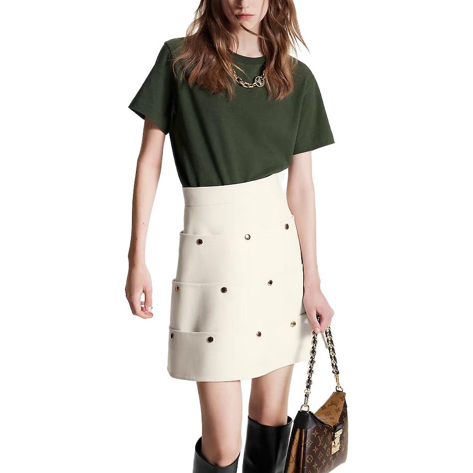 (Women) LOUIS VUITTON FW23 Chain Embellished Crewneck T-Shirt Women’s Dark Green. 1ABTBH 圖 5