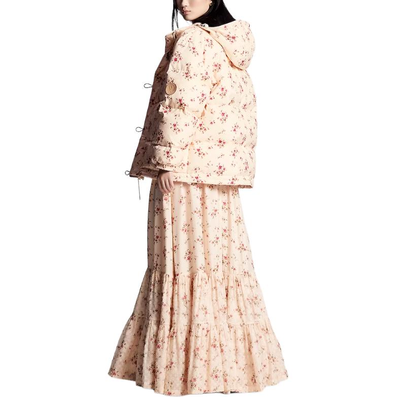 Shop (Women) LOUIS VUITTON FW23 Floral Print Pink High-Neck Down Jacket 1AFGK6