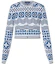 Buy (W) 루이비통 FW23 기하학 자카드 니트 숏 스웨터 여성 블루 1ABQJ8