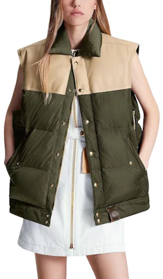 (W) Louis Vuitton FW23 Jaket Tanpa Lengan Kulit Khaki Patchwork 1ABR7Y Lookbook (W) Louis Vuitton FW23 Jaket Tanpa Lengan Kulit Khaki Patchwork 1ABR7Y