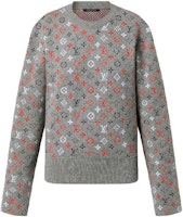 (Women) LOUIS VUITTON FW23 Logo Jacquard Knit Crewneck Sweater Grey 1AC3X9 (Women) LOUIS VUITTON FW23 Logo Jacquard Knit Crewneck Sweater Grey 1AC3X9