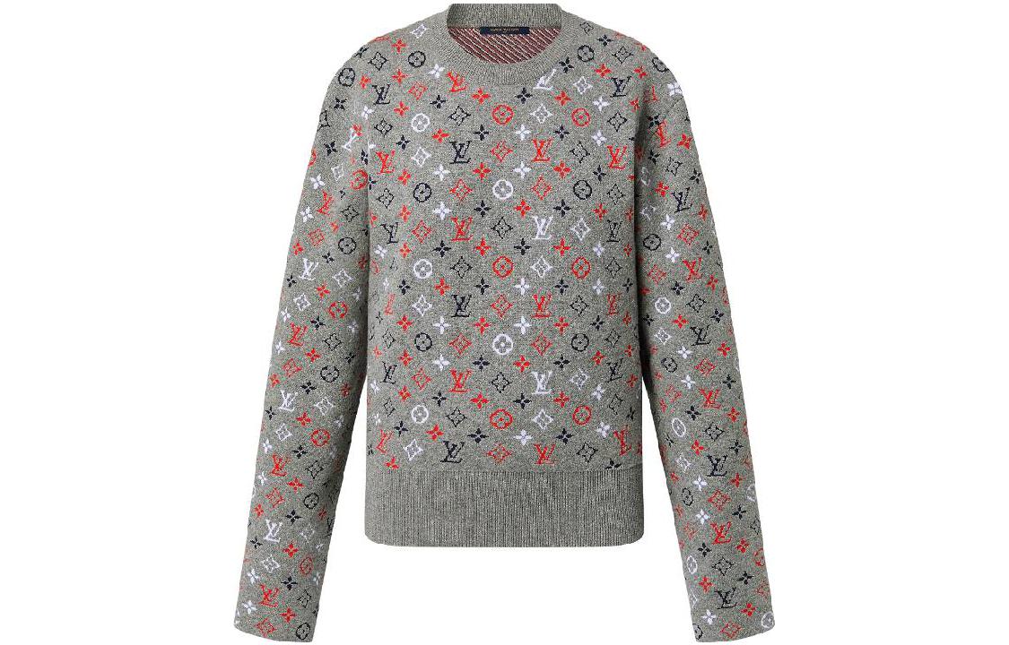 Order (W) 루이비통 FW23 로고 자카드 니트 크루넥 스웨터 그레이 1AC3X9