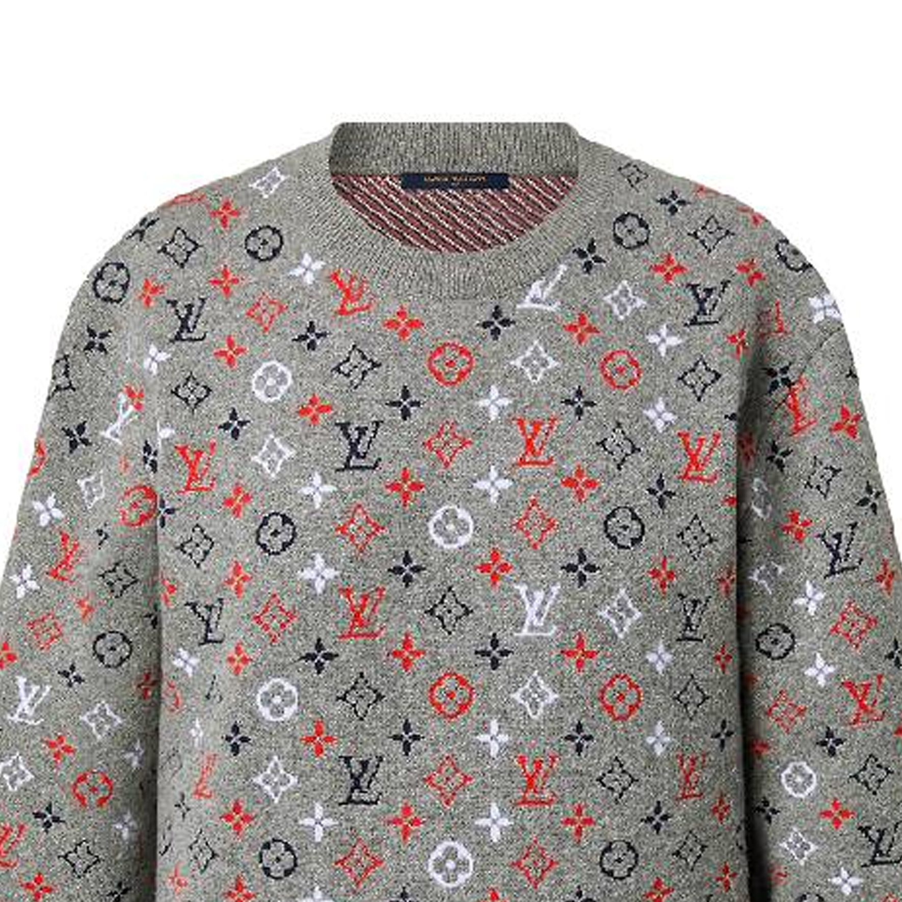 Purchase (W) 루이비통 FW23 로고 자카드 니트 크루넥 스웨터 그레이 1AC3X9