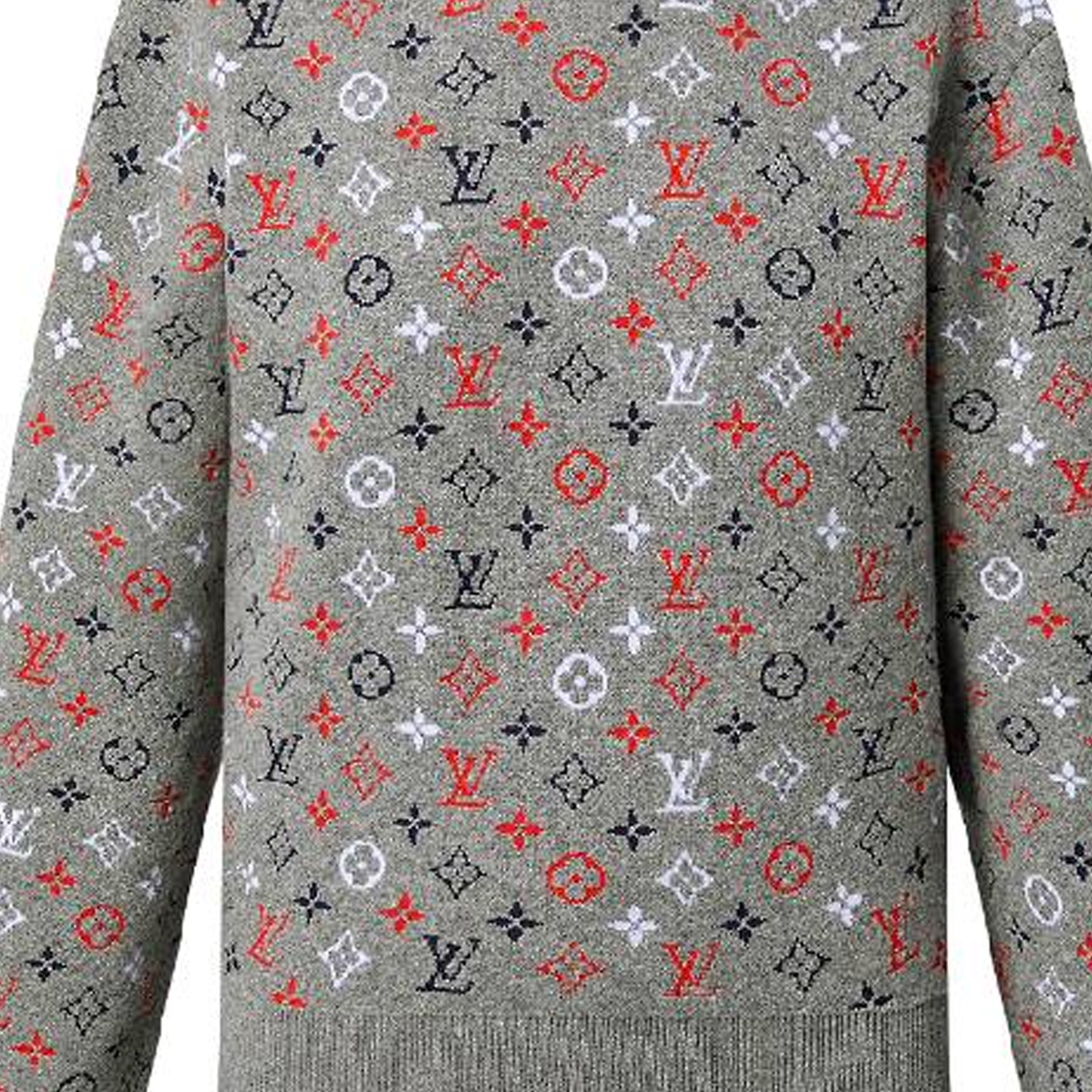 Sizing (W) 루이비통 FW23 로고 자카드 니트 크루넥 스웨터 그레이 1AC3X9