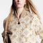 Shop (W) Louis Vuitton FW23 Jaket Bomber Kasual Lengan Panjang Logo Print Khaki 1AFGCT