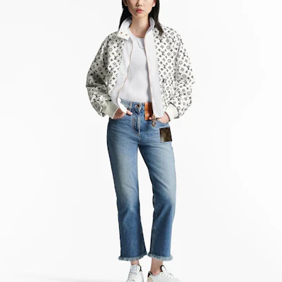 (Women) LOUIS VUITTON FW23 Logo Print High-Neck Jacket White 1ABTCK Lookbook (Women) LOUIS VUITTON FW23 Logo Print High-Neck Jacket White 1ABTCK